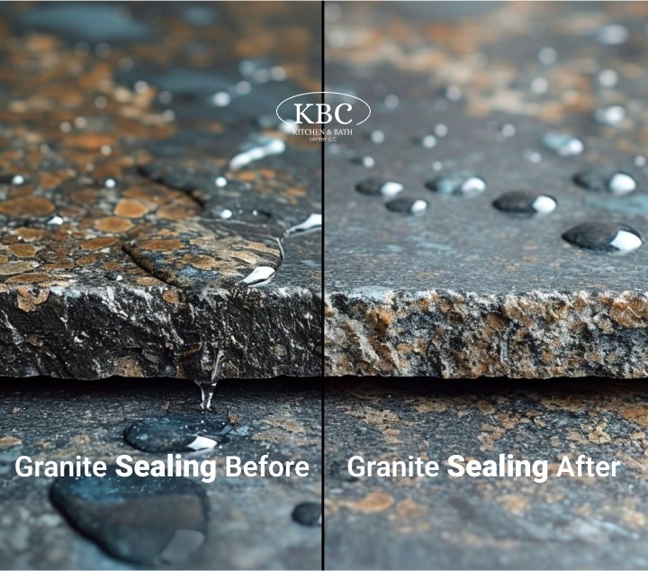 Seal granite before and after